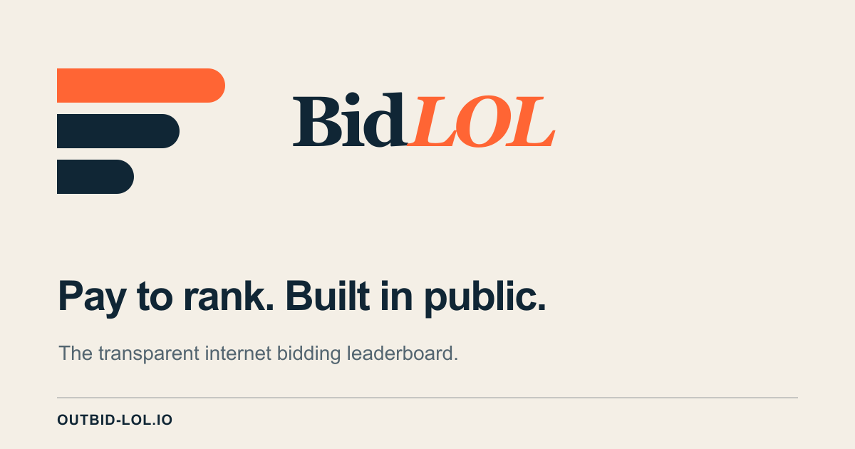 Outbid LOL live paid leaderboard by BidLOL